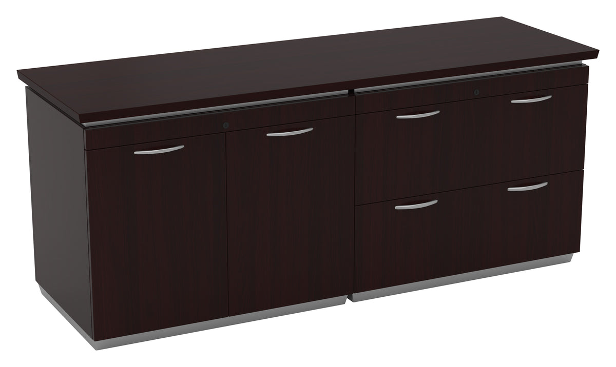 Office Star Tuxedo Lateral File and Storage Credenza 72" x 24" in Dark Roast