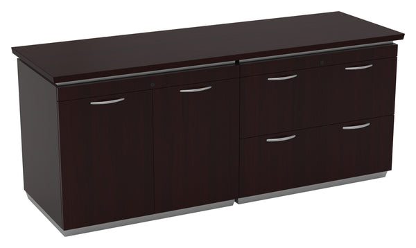 Office Star Tuxedo Lateral File and Storage Credenza 72" x 24" in Dark Roast