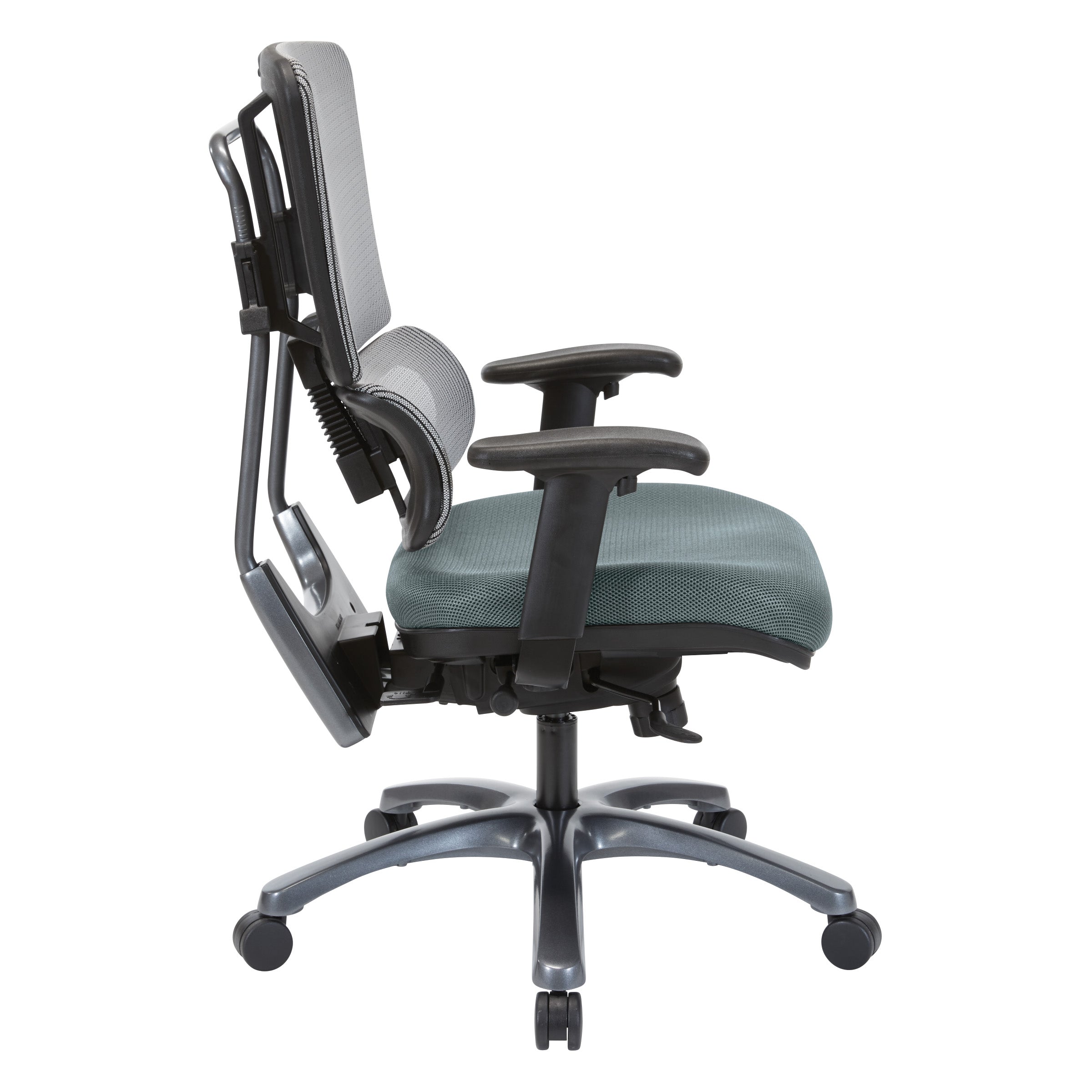 Vertical Grey Mesh Back Chair with Titanium Base