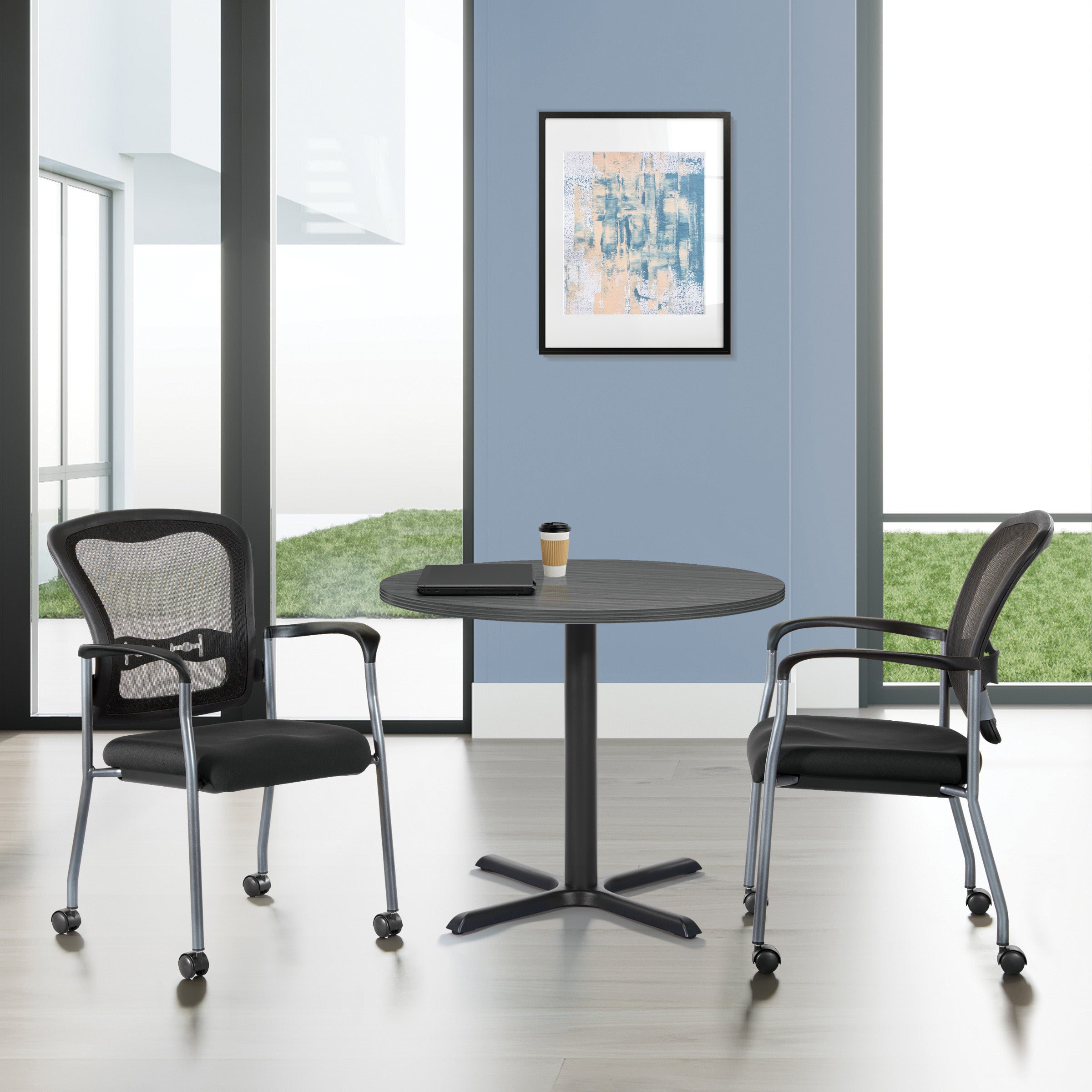 Titanium Visitors Chair with Arms