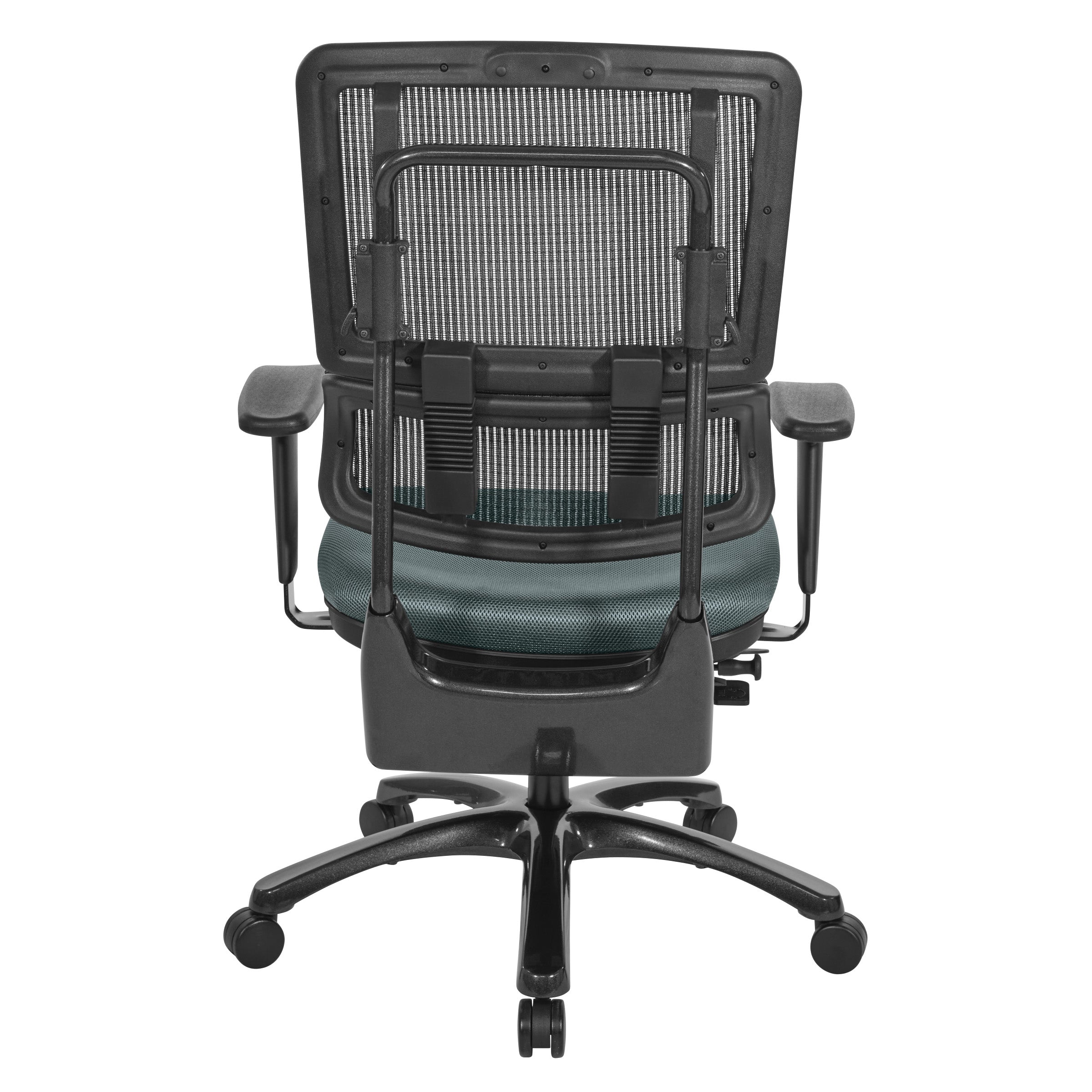 Vertical Black Mesh Back Chair with Shiny Black Base