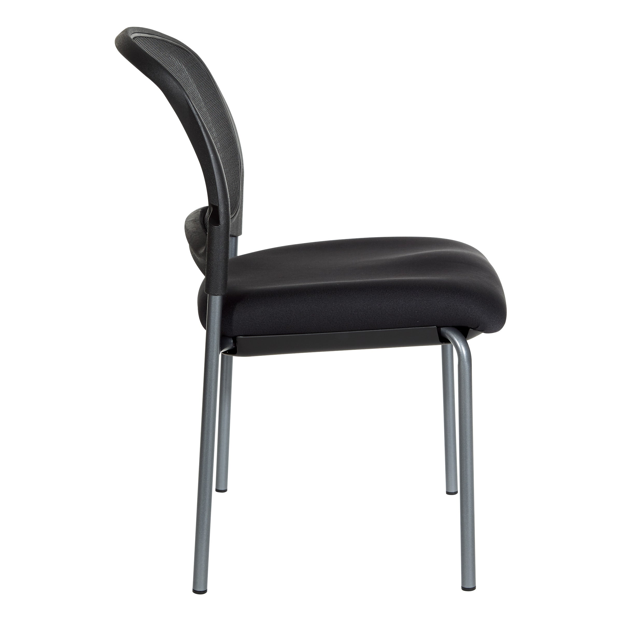Titanium Finish Black Visitors Chair with ProGrid® Back and Straight Legs