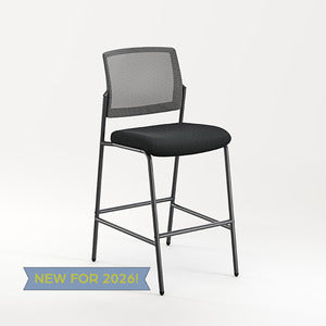 N9NE Daisy Mesh Counter Stool with Removable Arms, Black or Charcoal