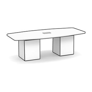 N9NE Boat Shape Conference Table with Cube Base, 8 to 20 ft