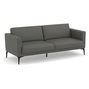 N9NE Enzo 3-Seat Reception Sofa 76.5"W, Charcoal Vinyl (68231)