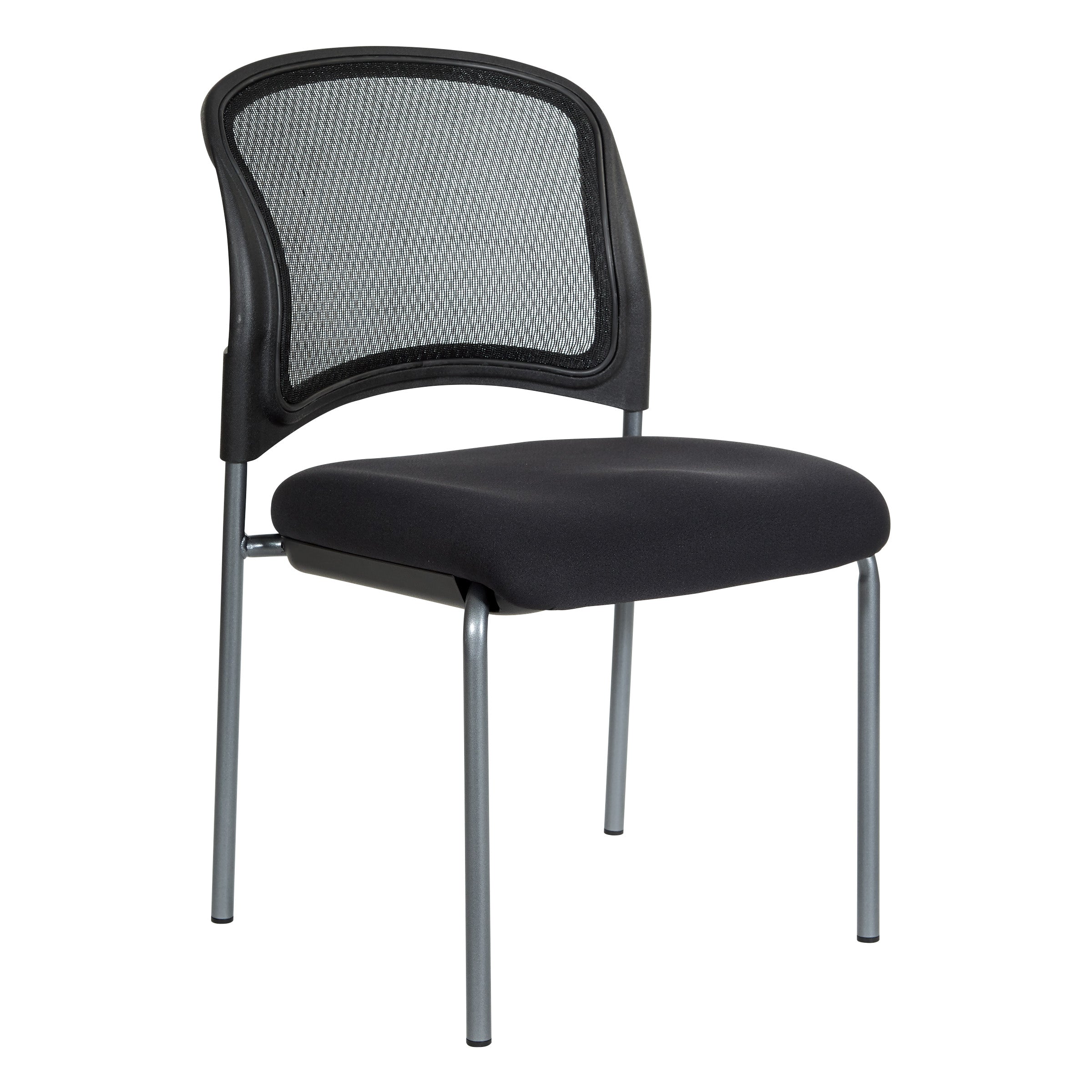 Titanium Finish Black Visitors Chair with ProGrid® Back and Straight Legs