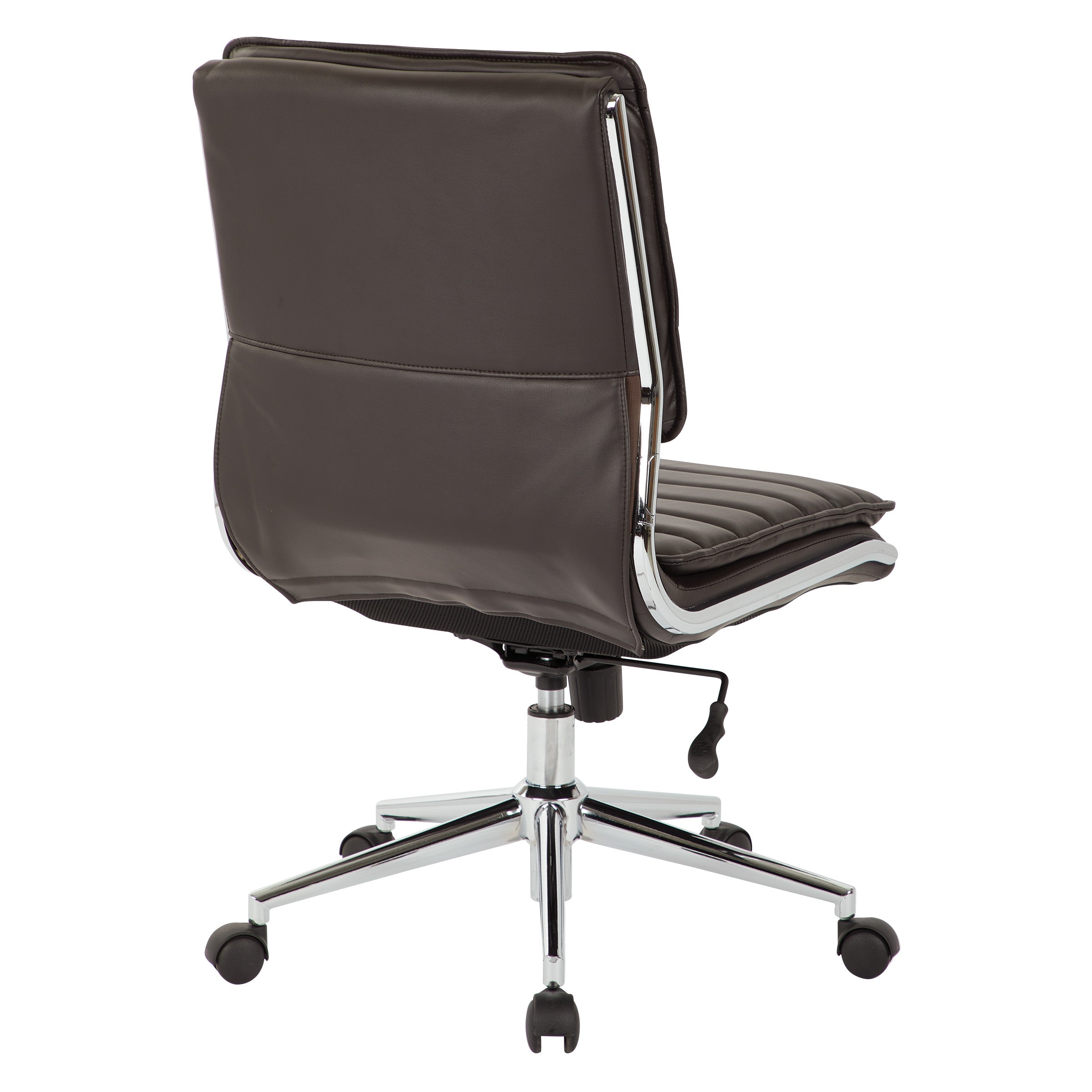 Armless Mid Bk Mgrs Faux Lthr Chair