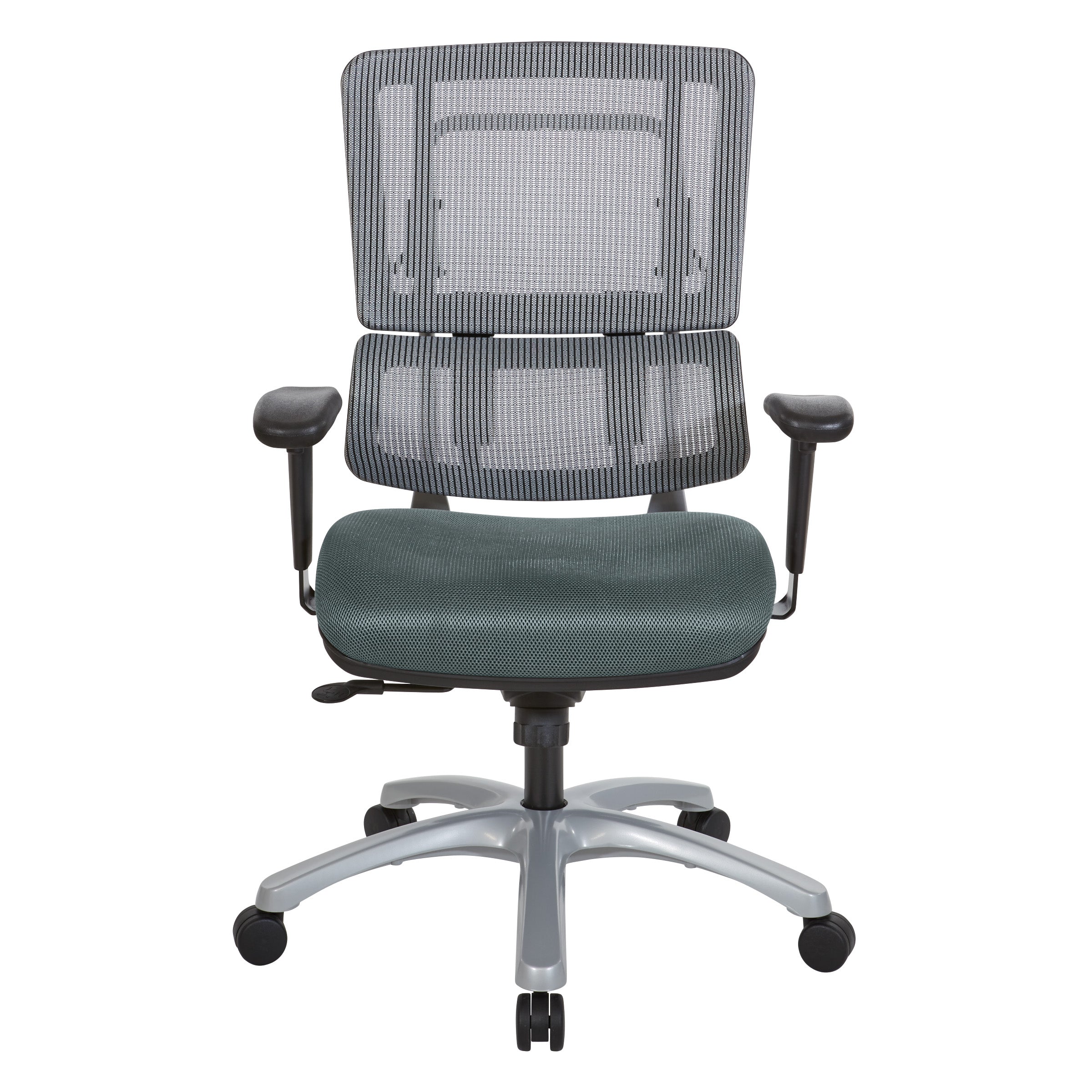 Vertical Grey Mesh Back Chair with Silver Base