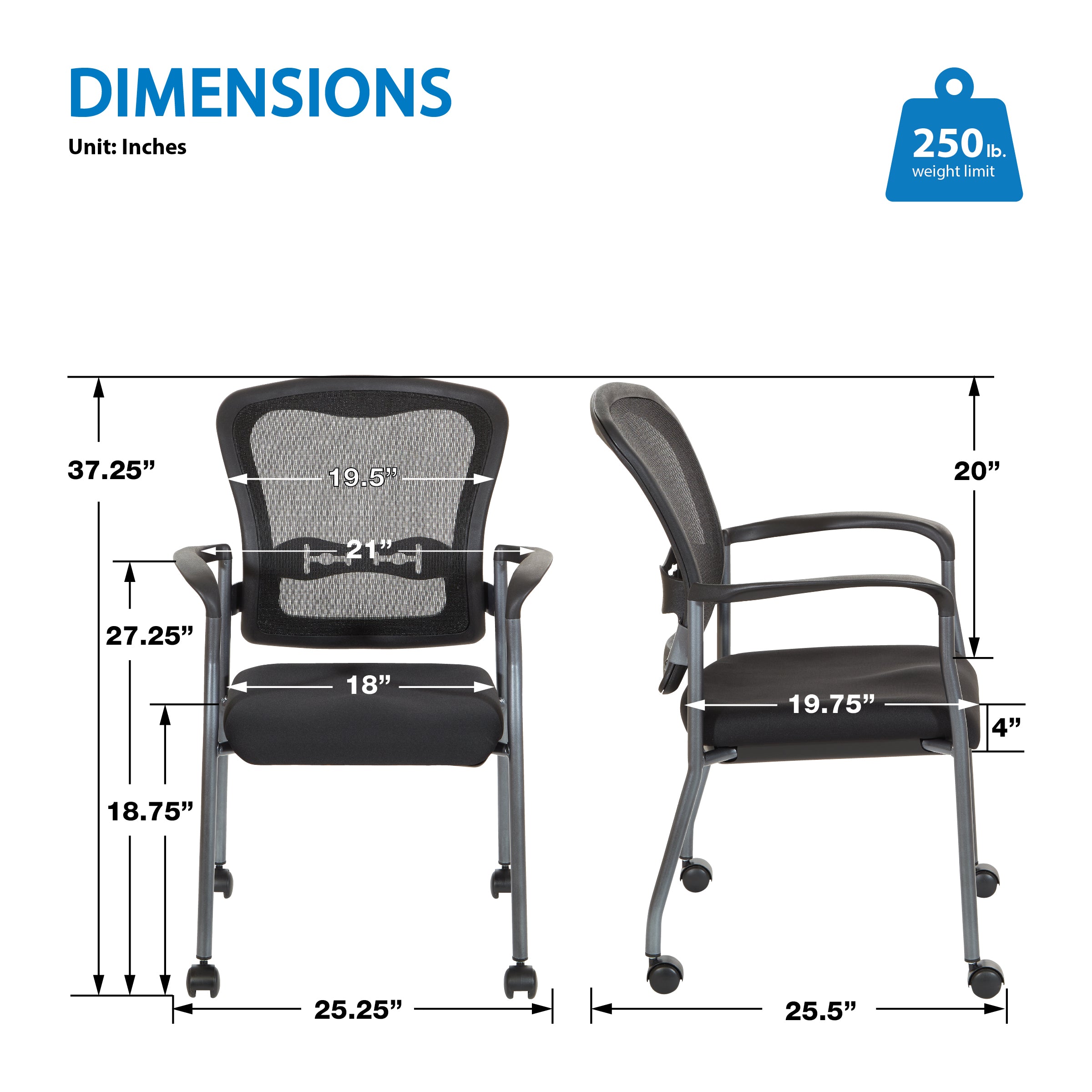 Titanium Visitors Chair with Arms
