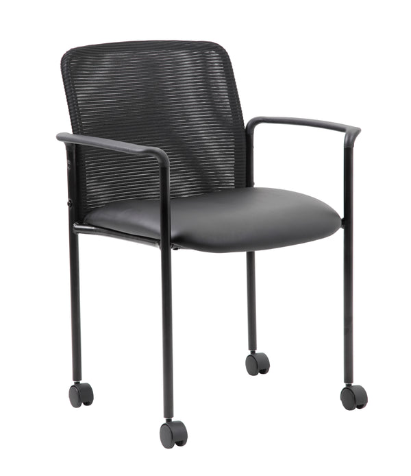 Boss B6909R-CS Mesh Guest Chair with Casters – view 1