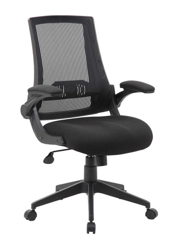 Boss B6776-BK Mesh Flip Arm Chair – view 1