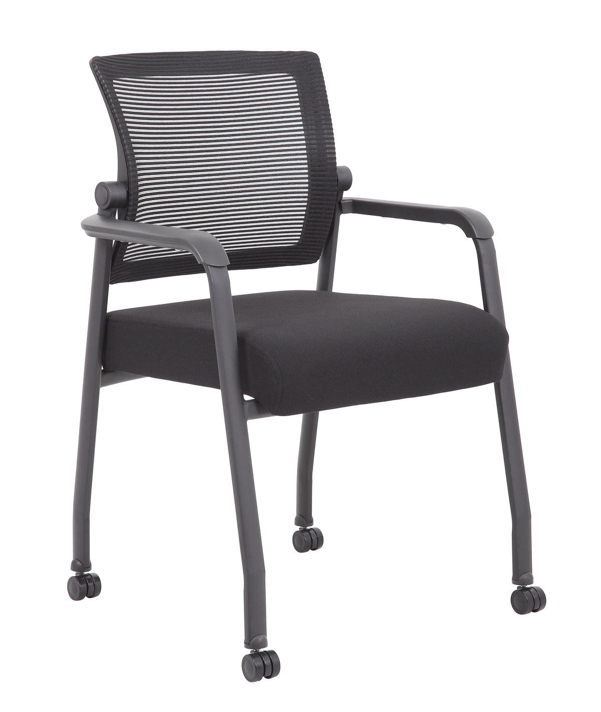 Boss B6889R-BK Mesh 4-Legged Guest Chair – view 1