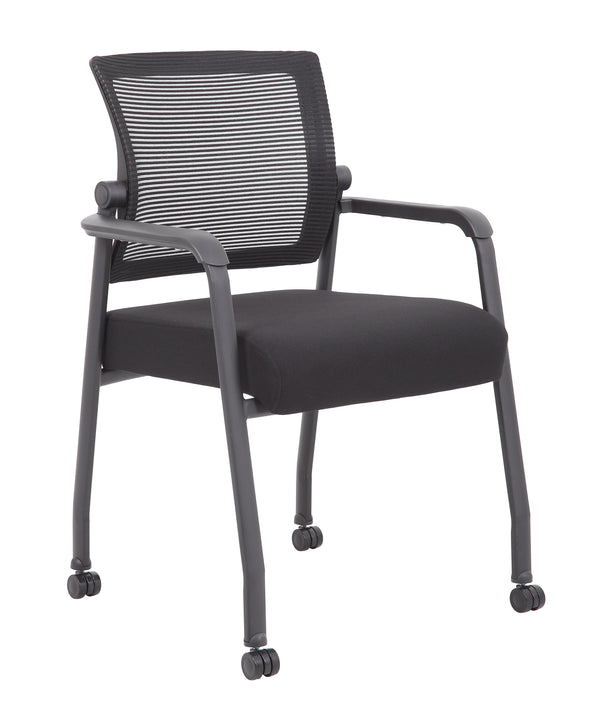 Boss B6889R-BK Mesh 4-Legged Guest Chair – view 1