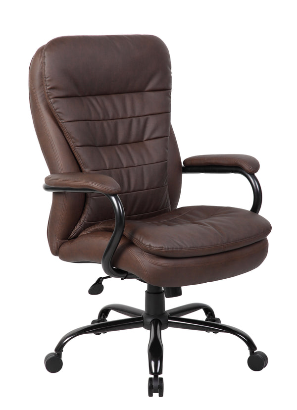 Boss B991 Heavy Duty Double Plush LeatherPlus Chair (400 lb Capacity) – view 1