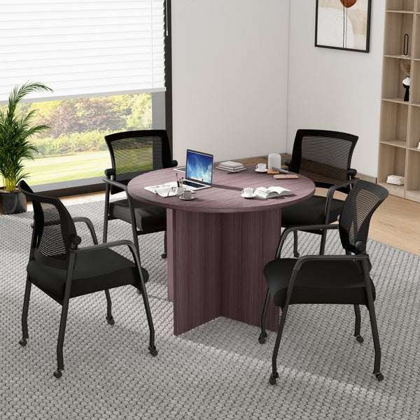 Boss 42"W Executive Round Conference Table and Chairs (GROUP127-B) – view 1