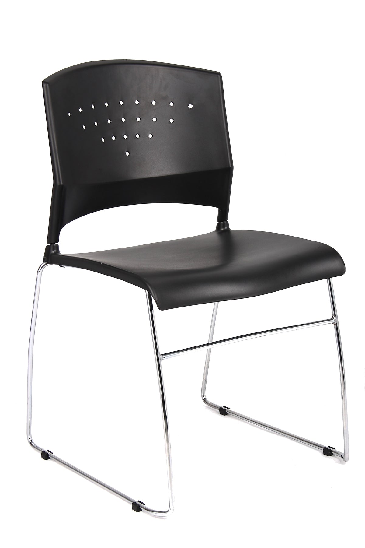 Boss B1400-BK-1 Stack Chair With Chrome Frame – view 1