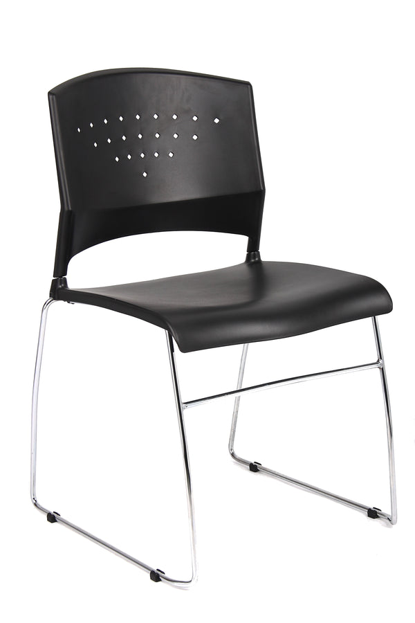 Boss B1400-BK-1 Stack Chair With Chrome Frame – view 1