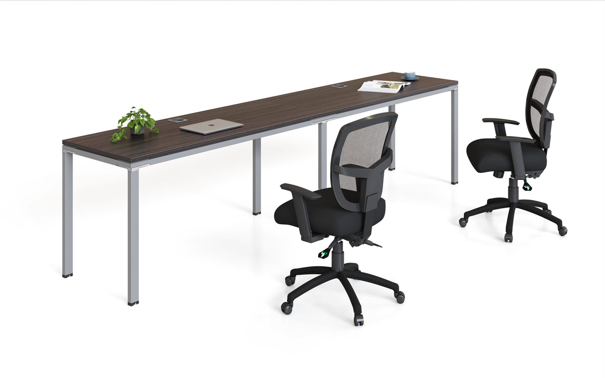 Boss Simple System Double Desk, Side by Side, 60" x 24" Desk Top (SGSD005-101) – view 1