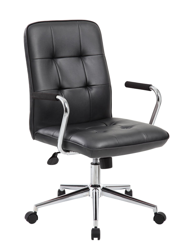 Boss B331-BK Modern Office Chair with Chrome Arms – view 1