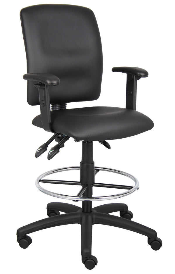 Boss B1646 Multi-Function LeatherPlus Drafting Stool with Adjustable Arms – view 1