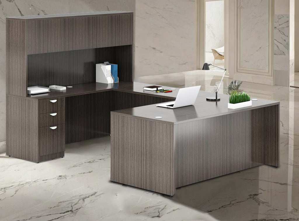 Boss 71 Inch Executive U-Shape Desk with Box/Box/File Storage Pedestal and 4 Door Hutch (GROUPA5) – view 4