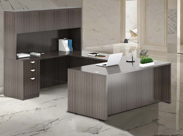 Boss 71 Inch Executive U-Shape Desk with Box/Box/File Storage Pedestal and 4 Door Hutch (GROUPA5) – view 4