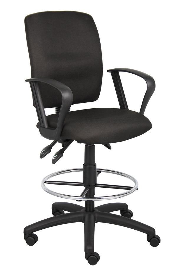 Boss B1637-BK Multi-Function Fabric Drafting Stool with Loop Arms – view 1