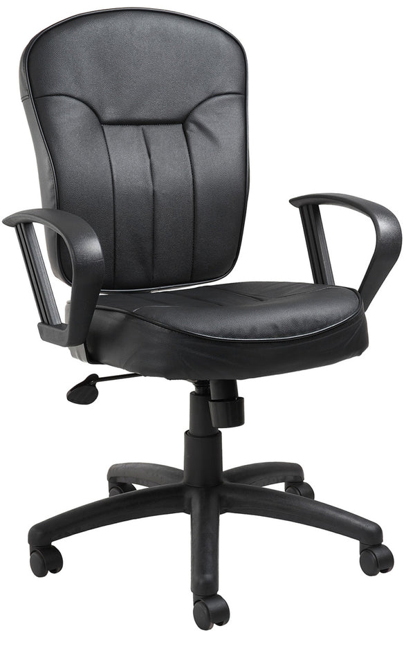 Boss B1562 Leather Task Chair with Loop Arms – view 1