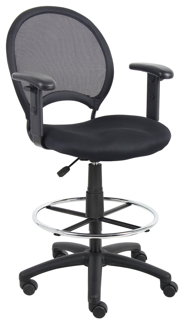 Boss B16216 Mesh Drafting Stool with Adjustable Arms – view 1