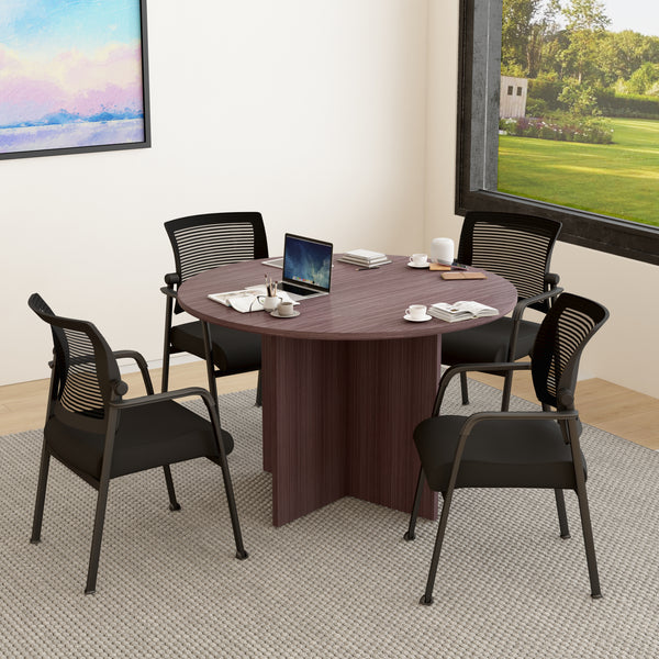 Boss 47"W Executive Round Conference Table and Chairs (GROUP123-A) – view 1