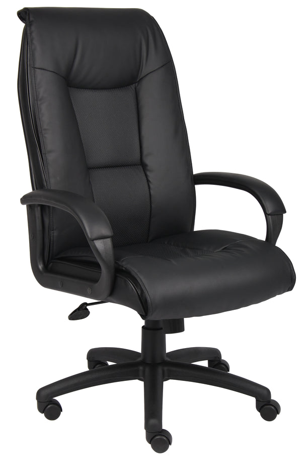 Boss B7601 Executive Leather Plus Chair with Padded Arm – view 1