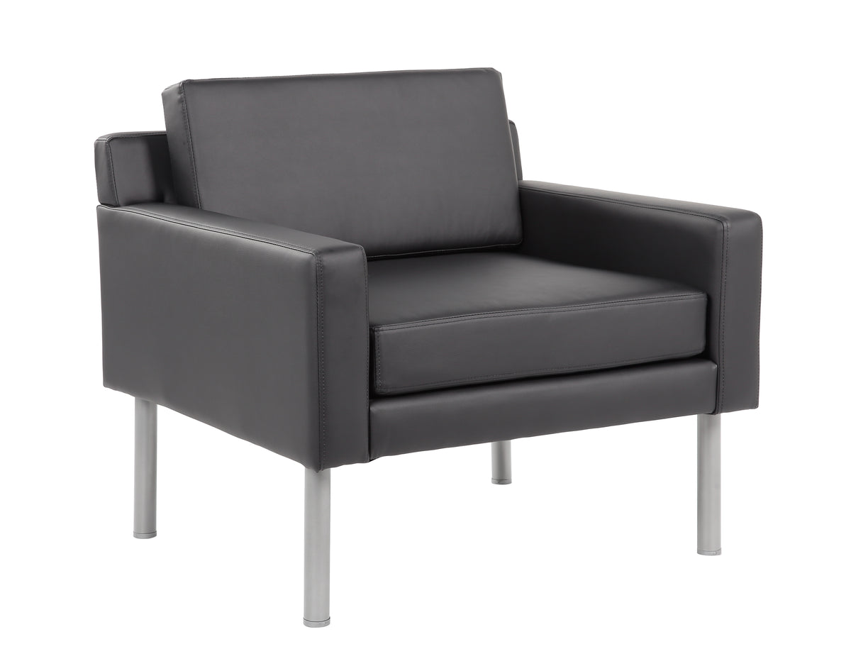 Boss BR8001AM-BK Antimicrobial Vinyl Lounge Chair – view 1