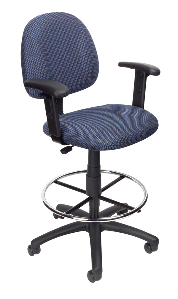 Boss B1616 Drafting Stool with Footring And Adjustable Arms – view 1
