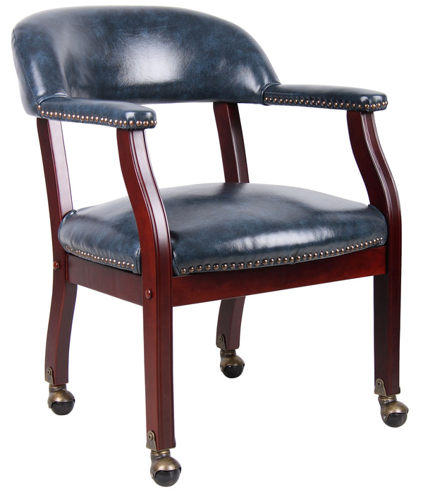 Boss B9545 Captain's Guest, Accent or Dining Chair in Vinyl with Casters – view 1