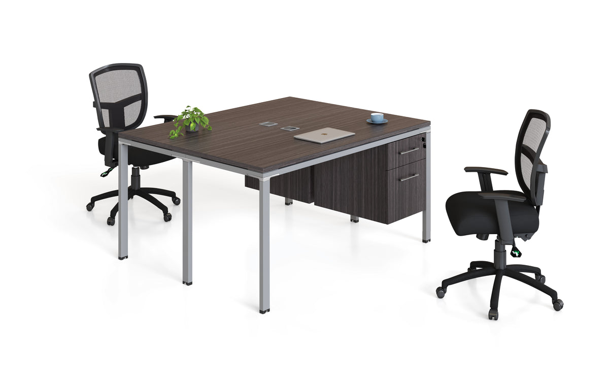 Boss Simple System Double Desk, Face to Face with (2) Pedestals, 48" x 24" Desk Top (SGSD014-110) – view 1