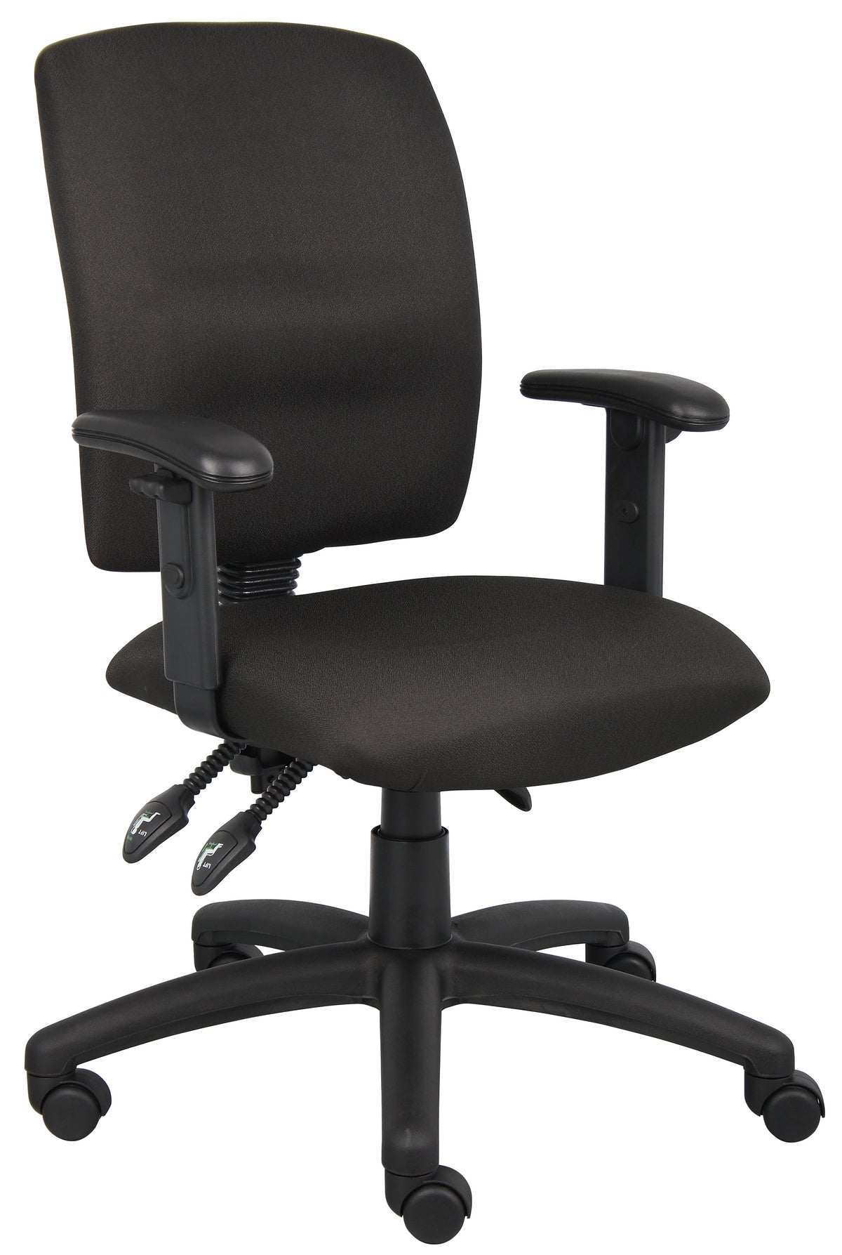Boss B3036-BK Multi-Function Fabric Task Chair with Adjustable Arms – view 1