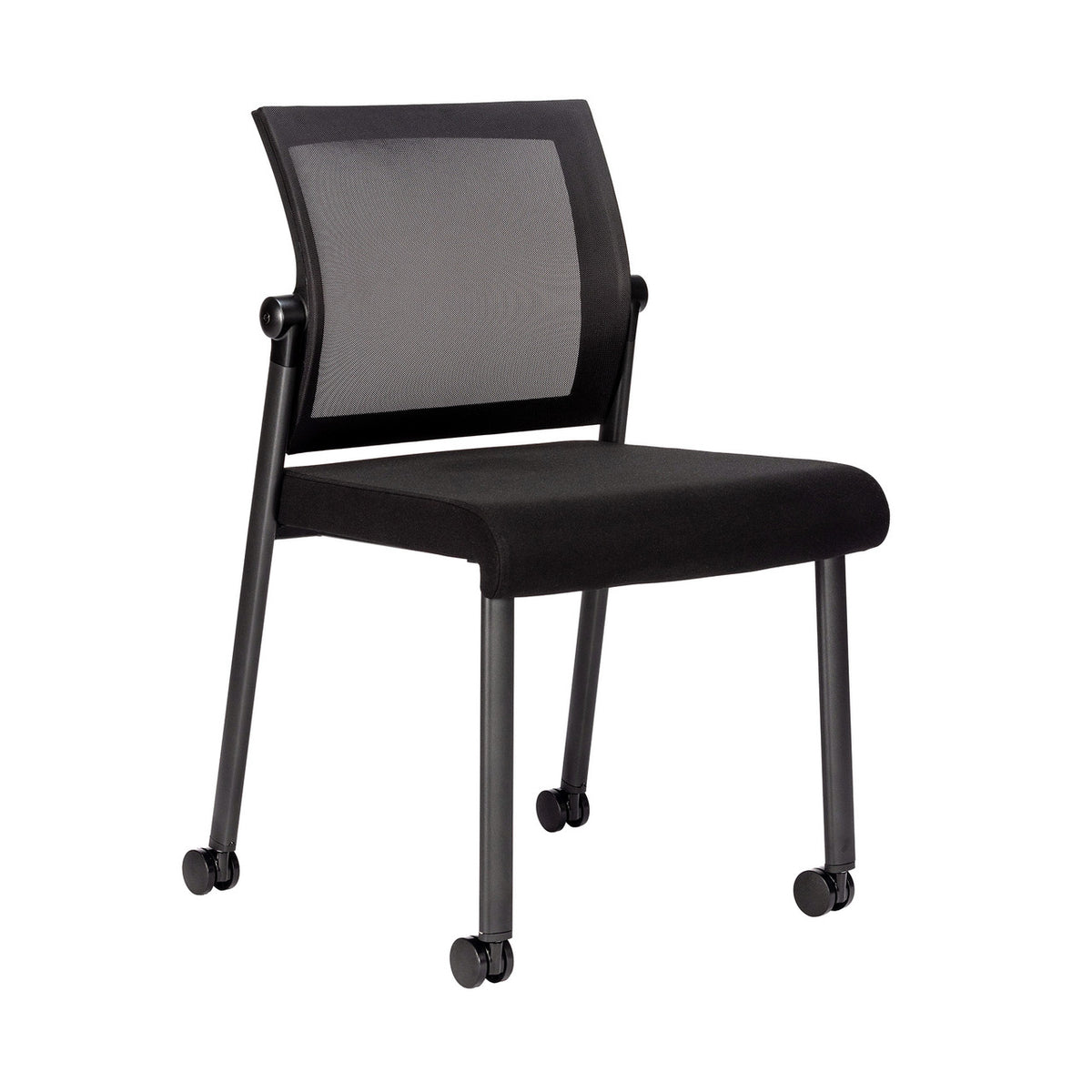 OfficeSource Oslo Mesh Back Armless Stacking Guest Chair with Black Frame (606MM)