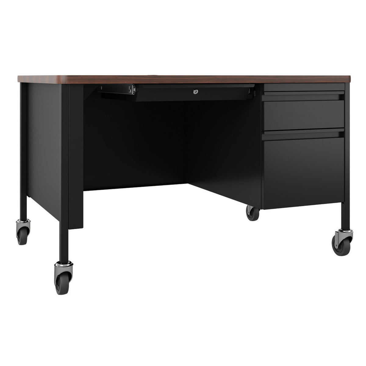 OfficeSource Whitley 48"W Mobile Double Pedestal Teacher's Desk (OSTSM4830)