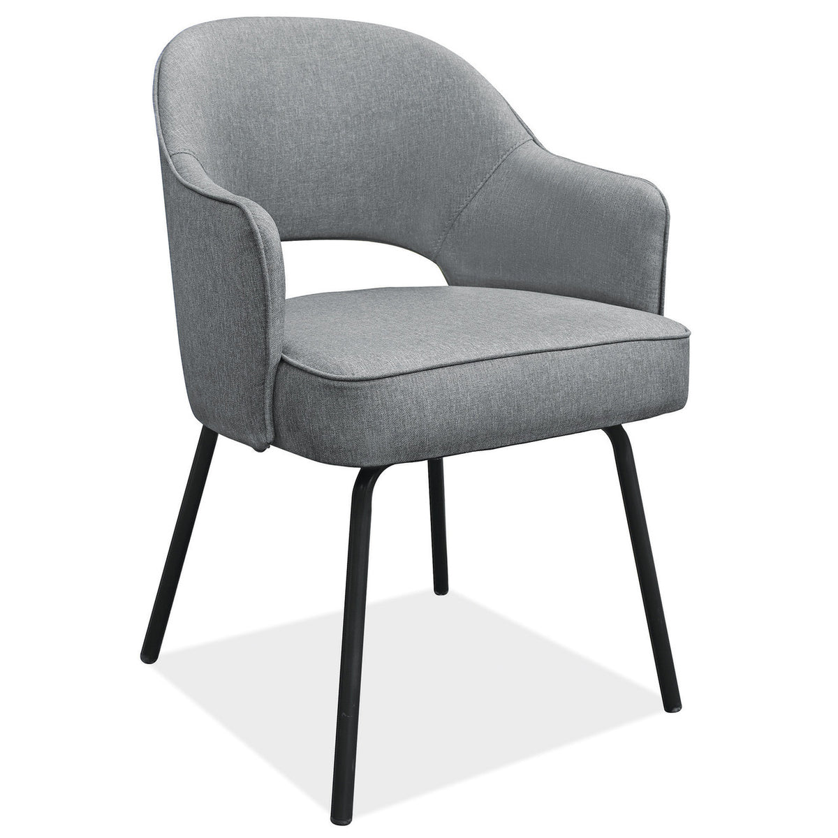 OfficeSource Kinsley Collection Modern Guest Chair with Black Metal Legs (OSGS4209FGR)