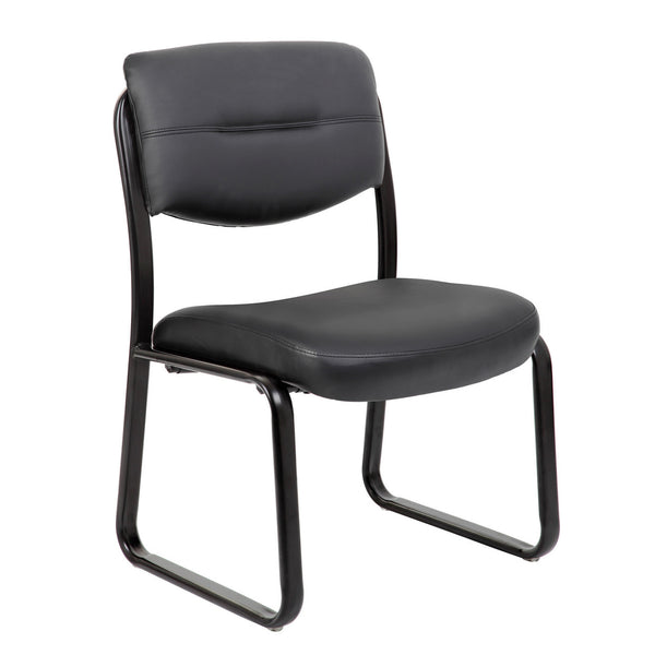 OfficeSource Merit Armless Sled Base Guest Chair with Black Frame (314VBK)