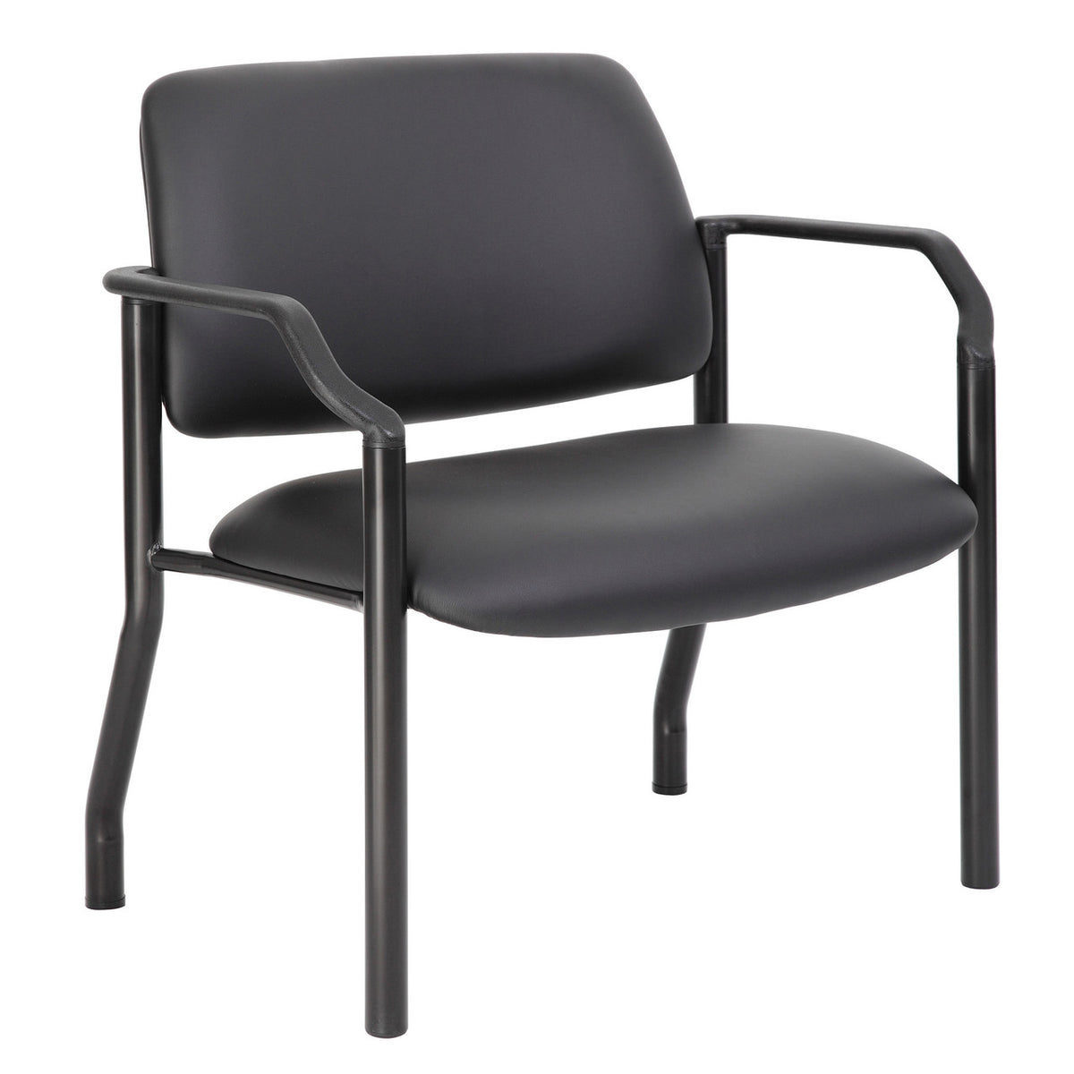 OfficeSource Big & Tall Guest Chair with Arms and Black Frame - 32"W (59051FPABK)