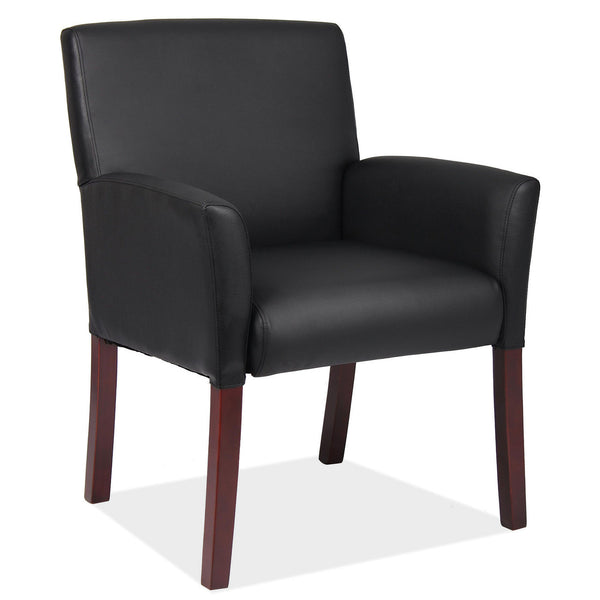 OfficeSource Bowery Retro Style Guest Chair with Wood Legs (OSGS6909)