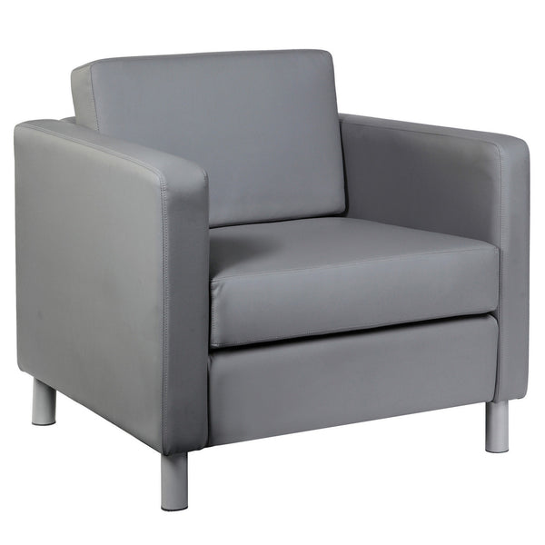 OfficeSource Define Club Chair with Silver Metal Legs (OSRL9701P)