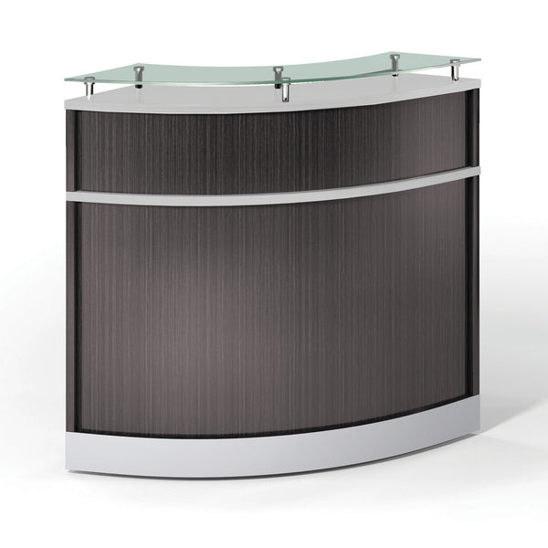 OfficeSource Cosmo Collection Curved Glass Top Reception Desk - 31.5"W x 31.5"D (RCN3131C)
