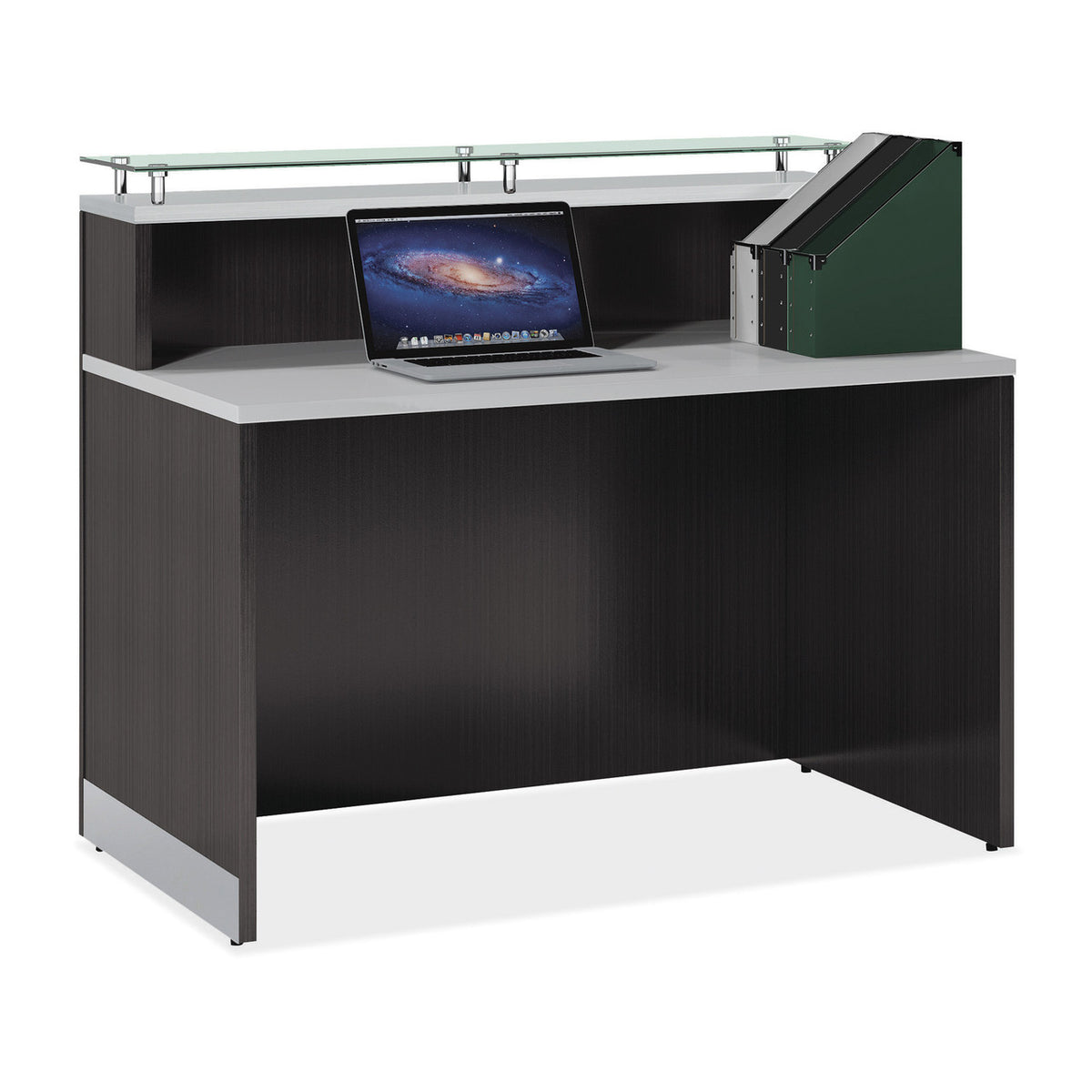 OfficeSource Cosmo Collection Glass Top Reception Desk - 48"W x 32"D (RCN4731)