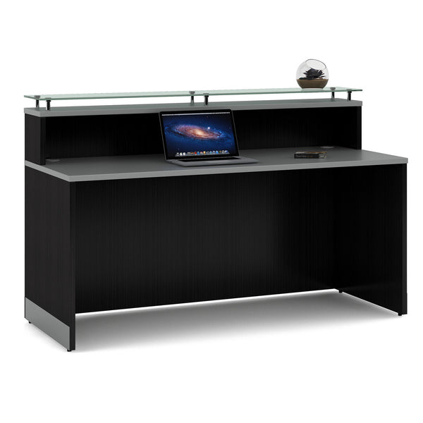 OfficeSource Cosmo Collection Glass Top Reception Desk - 63"W x 32"D (RCN6331)