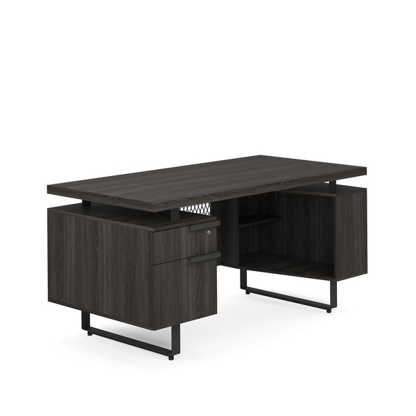 OfficeSource Palisades Single Pedestal Desk - 60" x 30" (EV6030SPGG)