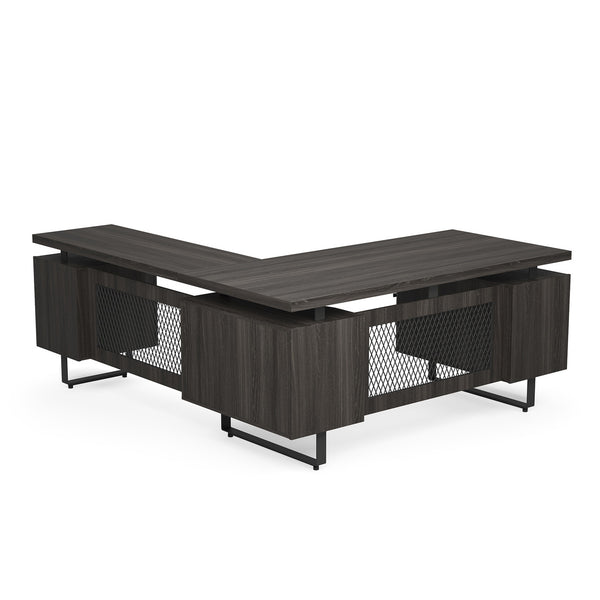 OfficeSource Palisades L Shape Double Pedestal Desk with Reversible Return - 66"W (EV6630LGG)