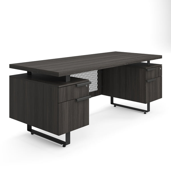 OfficeSource Palisades Double Pedestal Desk - 72" x 30" (EV7230DPGG)
