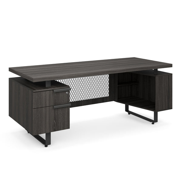 OfficeSource Palisades Single Pedestal Desk - 72" x 30" (EV7230SPGG)